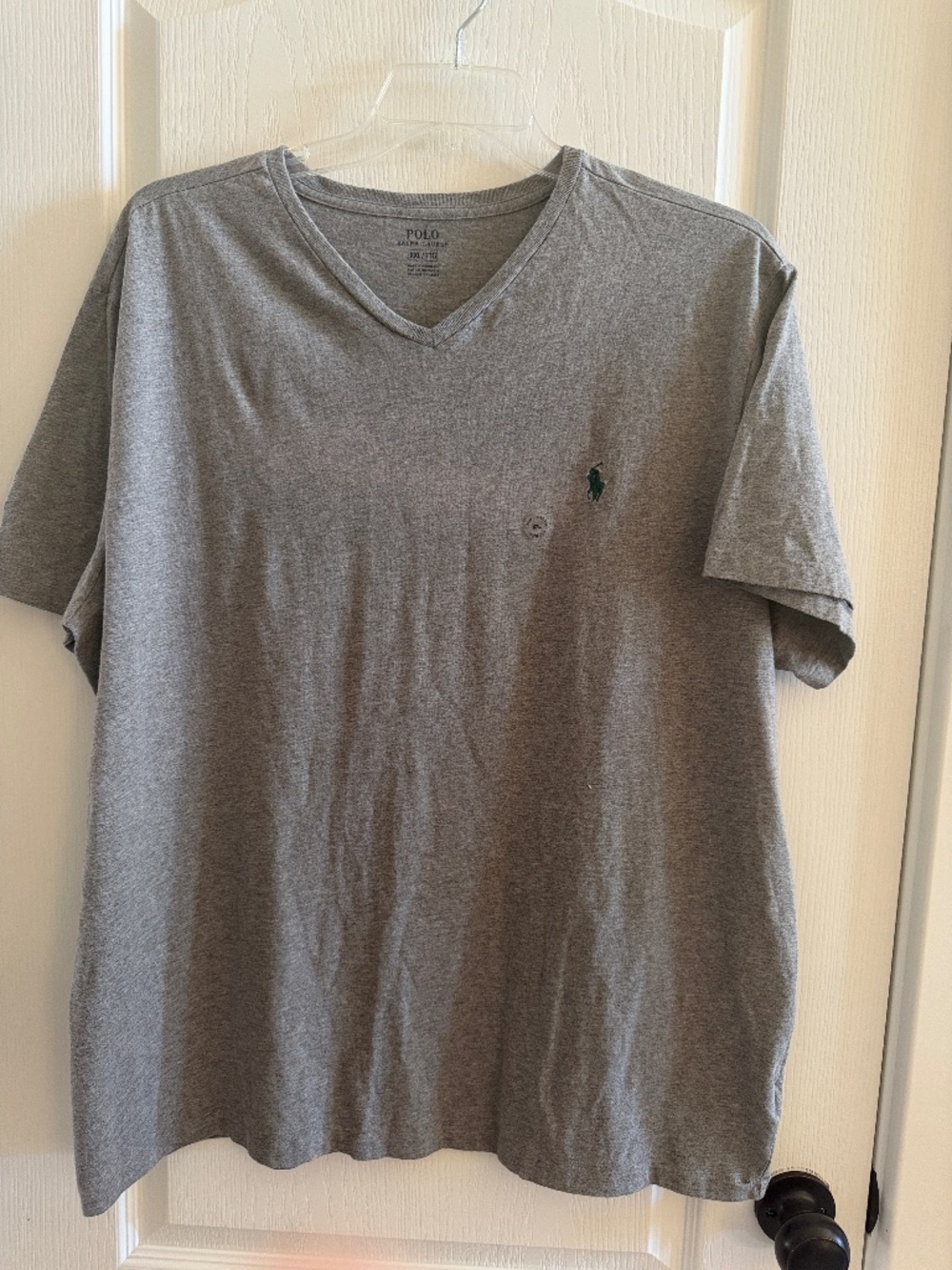 Polo by Ralph Lauren Gray V-Neck Tee with Green Pony
